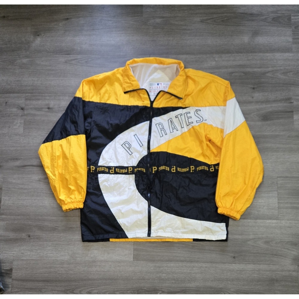 Vintage 90s MLB Pittsburgh Pirates Embroidered Windbreaker Jacket Size Large